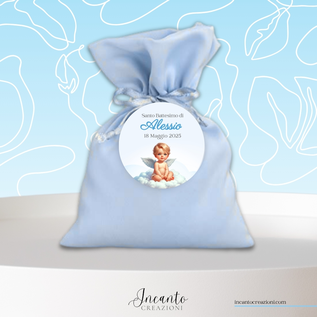 Tag Cartoncino Battesimo Bambino Angioletto
