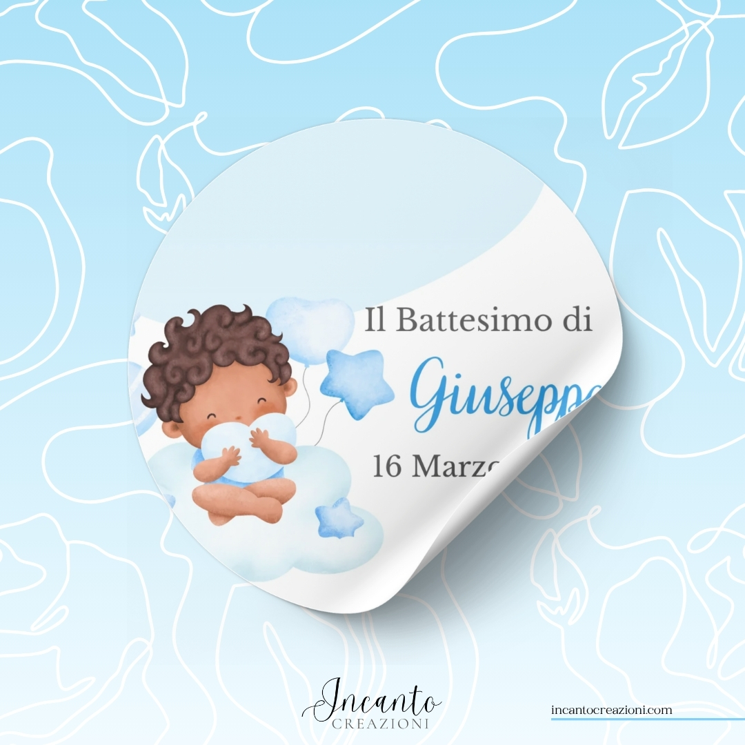 Tag Adesivo Battesimo Bambino Bambino — immagine 1