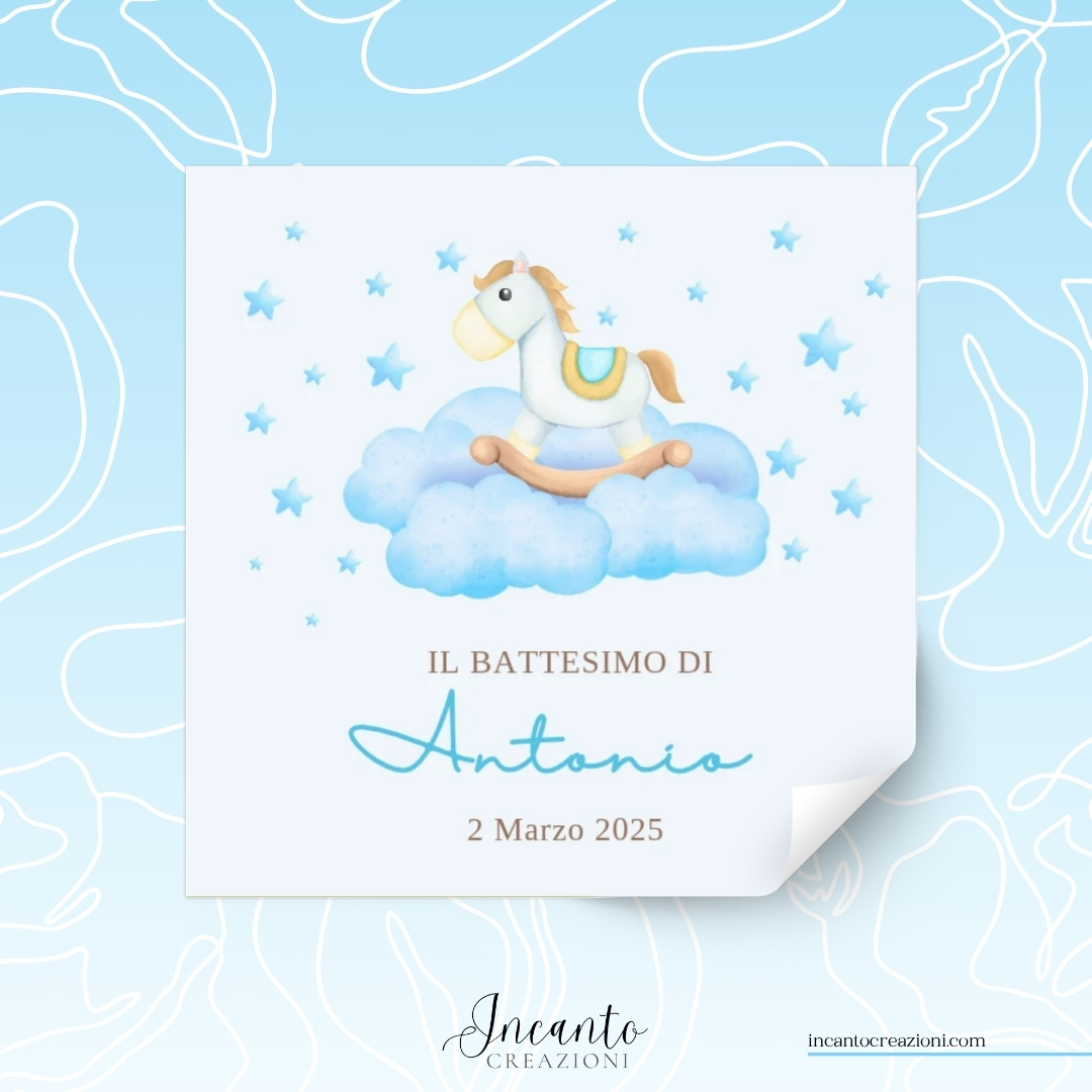 Tag Adesivo Battesimo Bambino grafica 2517