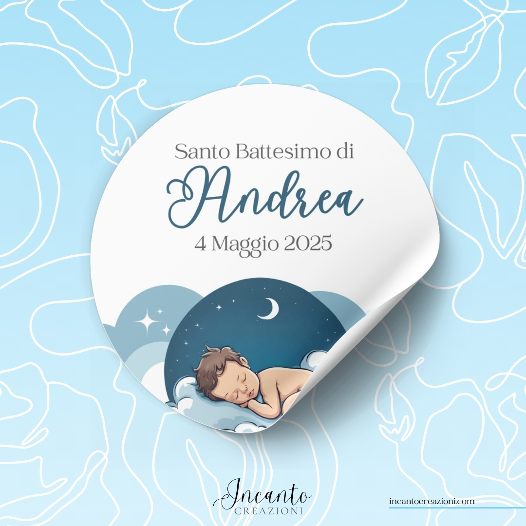Tag Adesivo Battesimo Bambino Bambino